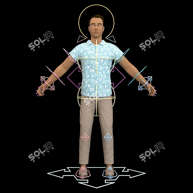 Advanced Male Citizen Rig 3D model image 4