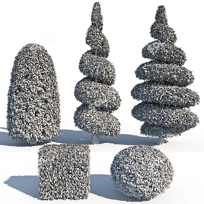 Landscaping Bushes Pack: 5 Versatile Shapes 3D model image 2