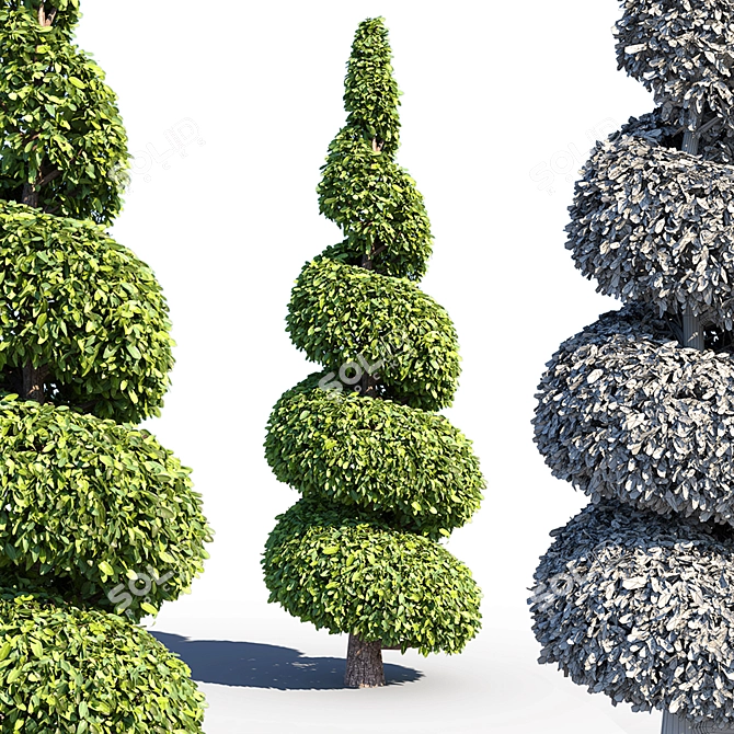 Landscaping Bushes Pack: 5 Versatile Shapes 3D model image 6