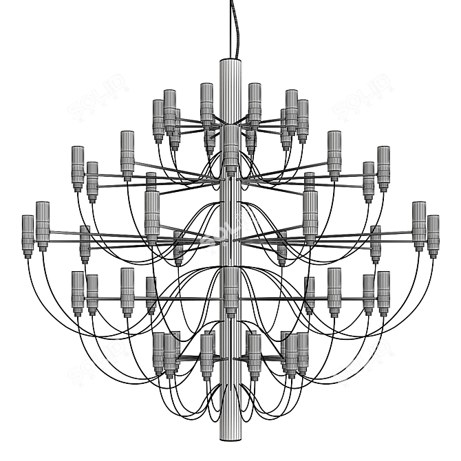 Elegant 2097 Chandelier by Gino Sarfatti 3D model image 2