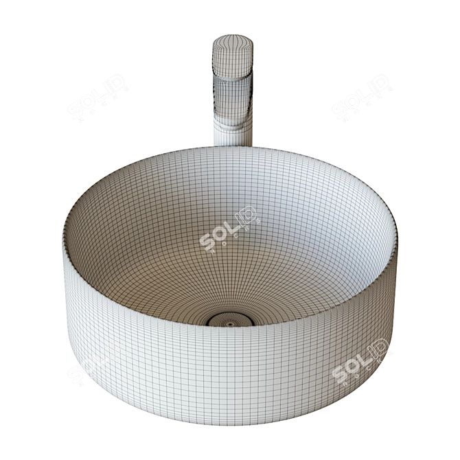 Roсa Inspira Round 37x37 cm Washbasin 3D model image 2