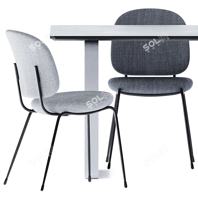 Minimalist Steel Table by Muuto 3D model image 3