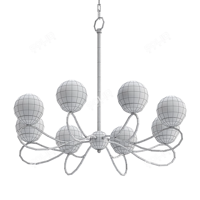 Reverb Chandelier: Textured Bronze & Satin Brass 3D model image 2