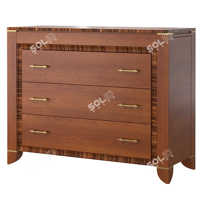 Modern 4-Drawer Chest - Solomando 3D model image 1