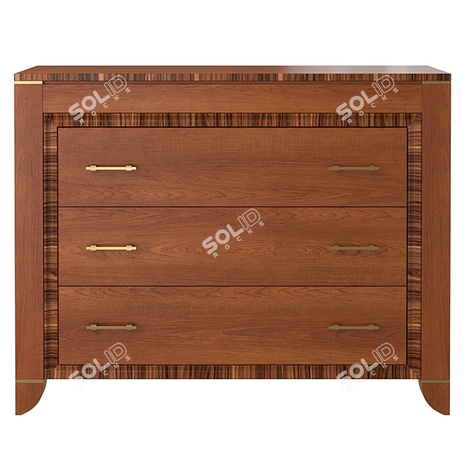 Modern 4-Drawer Chest - Solomando 3D model image 2