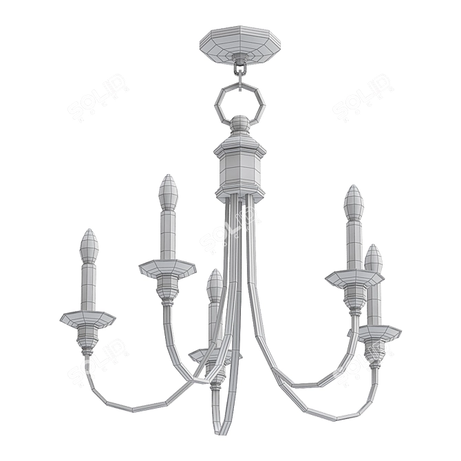 Crystalline Elegance: Cranford Chandelier 3D model image 2