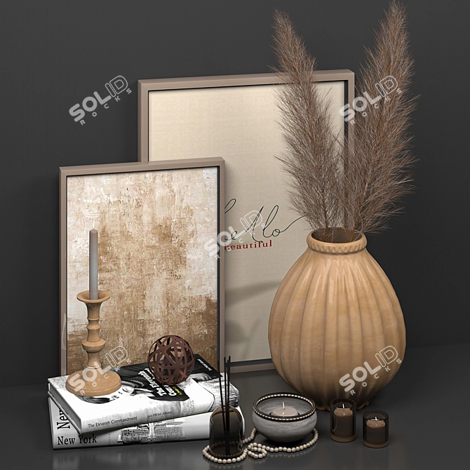 Elegant Decor Set 3D model image 1