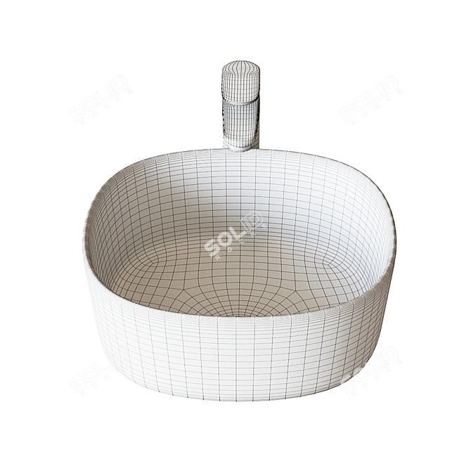 Roca Inspira Soft Washbasin - Sleek and Stylish 3D model image 2