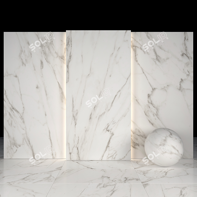  White Calacatta: 10 Texture Marble Slabs & Tiles 3D model image 1