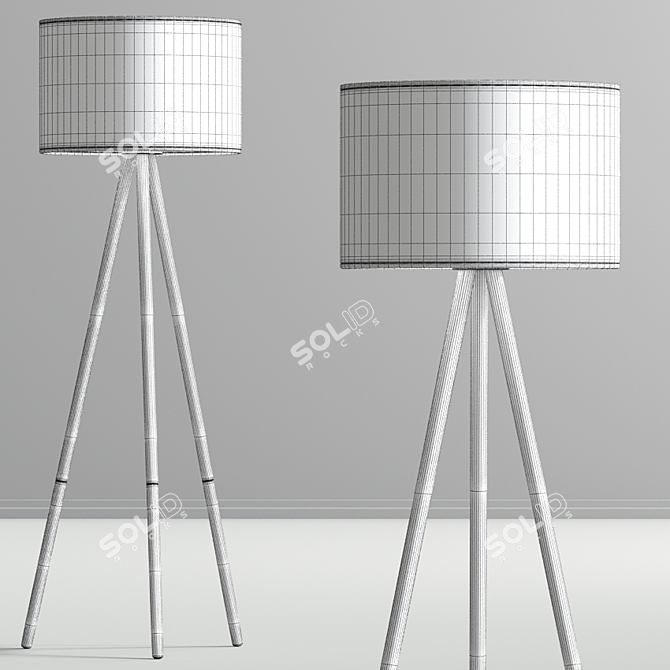Adesso Louise Tripod Lamp: Elegant and Versatile Lighting Solution 3D model image 2