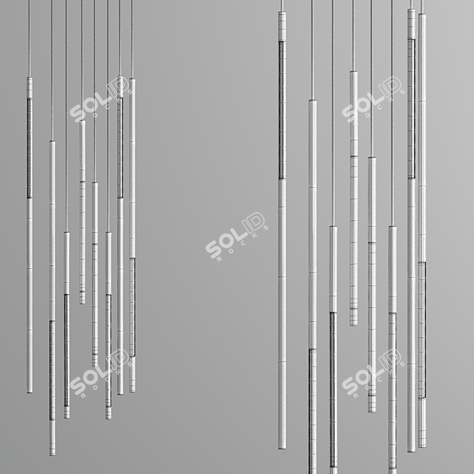 Sleek Sattler Mikado Chandelier 3D model image 4