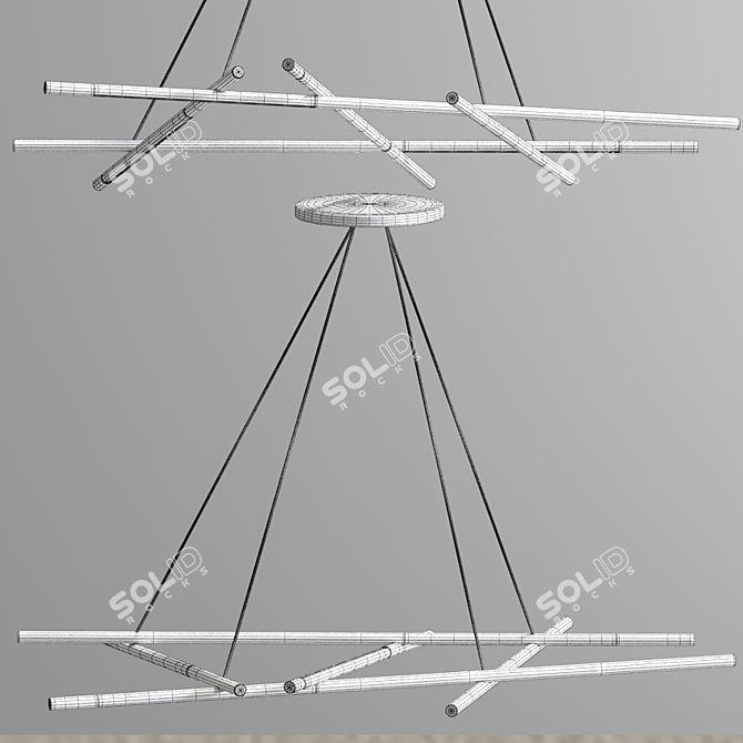 Sleek Sattler Mikado Chandelier 3D model image 5