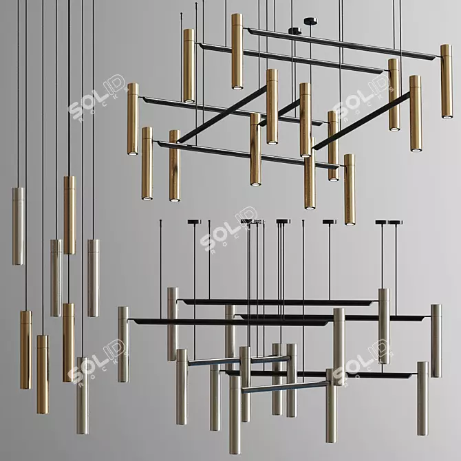 Henge Tubular Ceiling Lamp 3D model image 1