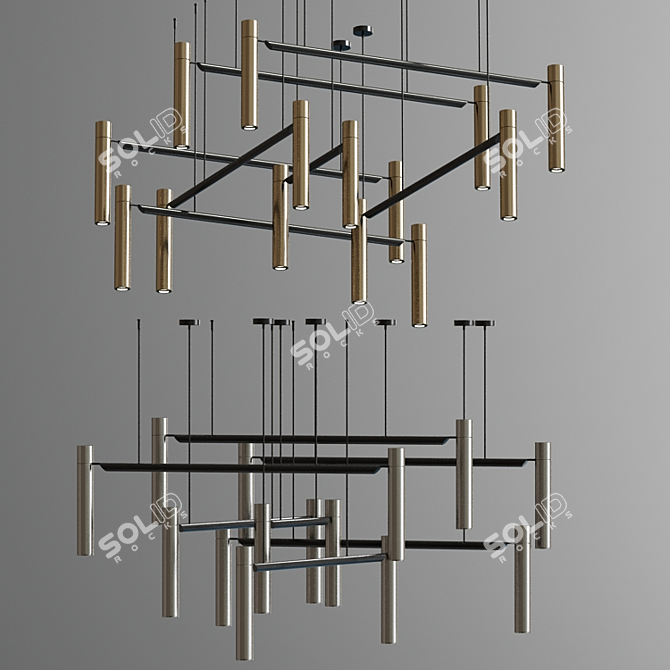 Henge Tubular Ceiling Lamp 3D model image 3