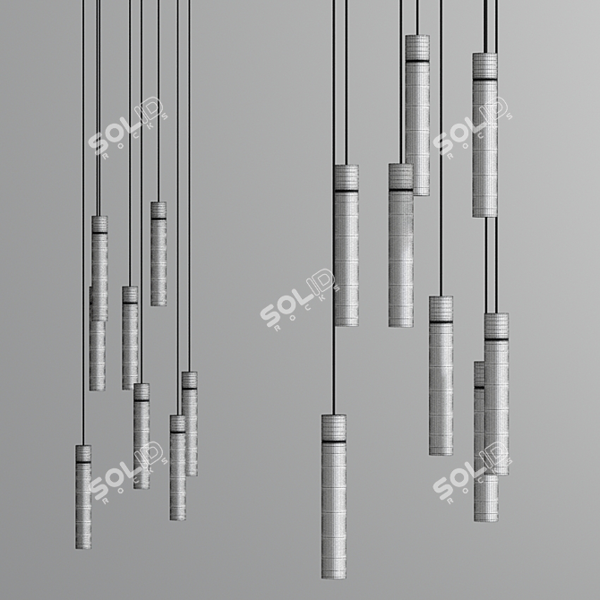 Henge Tubular Ceiling Lamp 3D model image 4