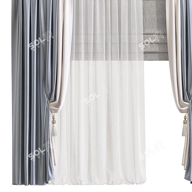 Elegance Unveiled: Curtain 819 3D model image 2
