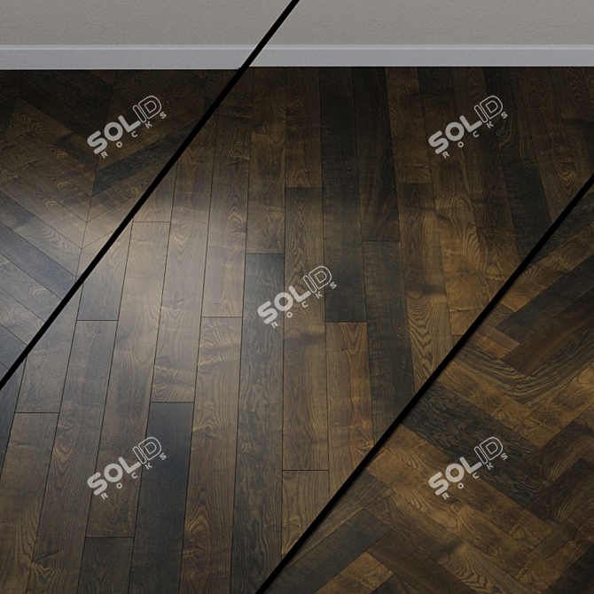 Expressive Ash Olive Gray Parquet 3D model image 1