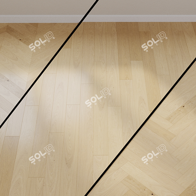 Pure White Markant: Haro 529179 Engineered Oak Flooring 3D model image 1