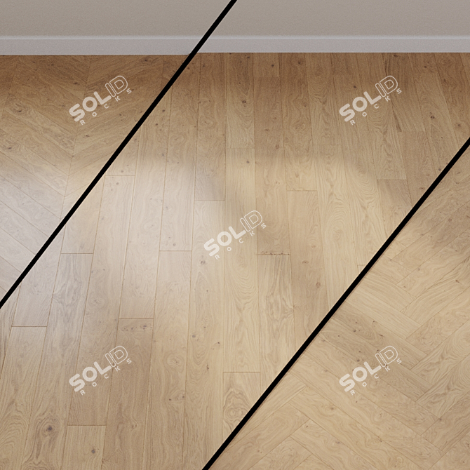 HARO PARQUET 4000 Oak White Nature Plank 3D model image 1