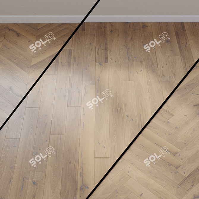 Haro 4000 Oak Puro: Elegant White Arquet Board 3D model image 1