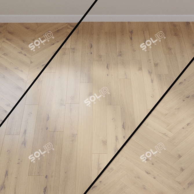 HARO PARQUET 4000 Oak Puro White Plank 3D model image 1