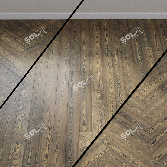 Haro 4000 Strip Tobacco Larch Parquet 3D model image 1