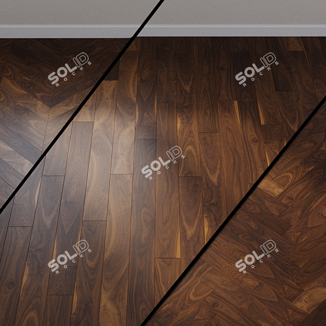 Haro 4000 Series Top Connect Parquet Board in American Walnut 3D model image 1