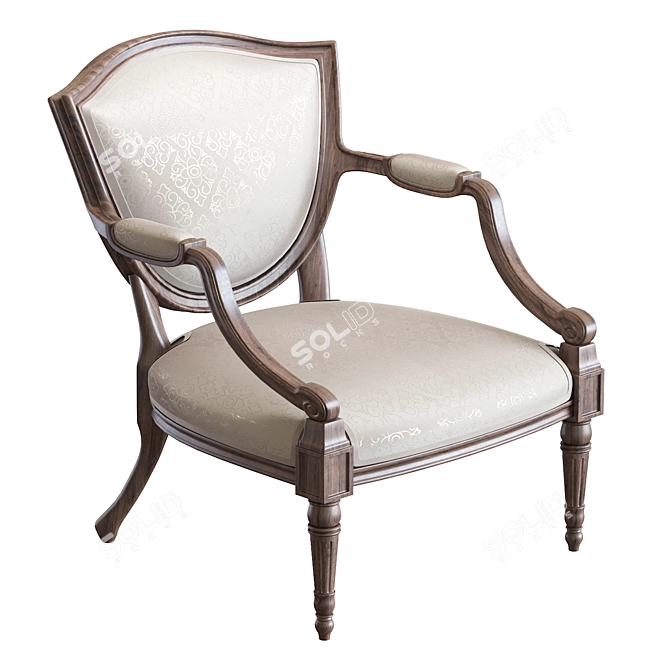 Elegant Vintage Armchair 3D model image 3