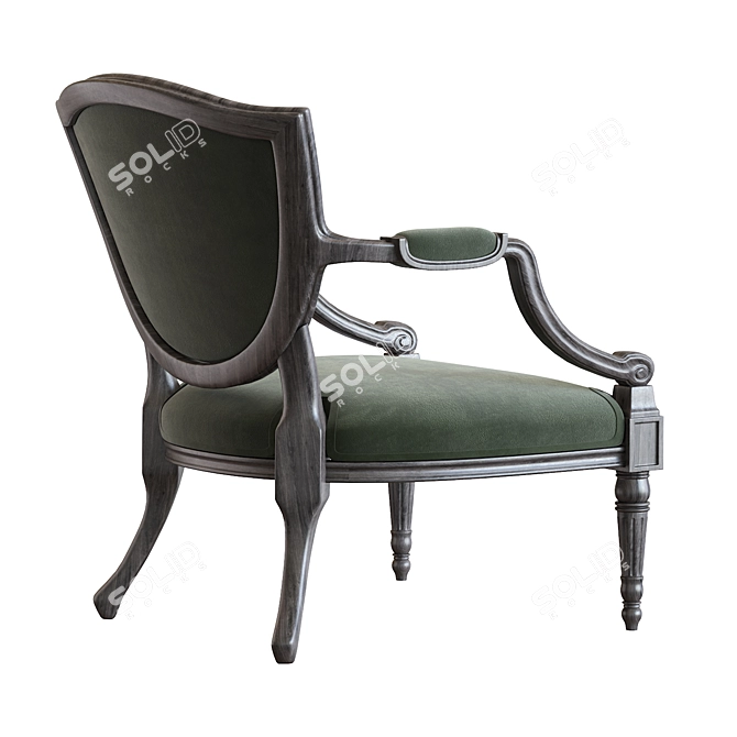 Elegant Vintage Armchair 3D model image 4