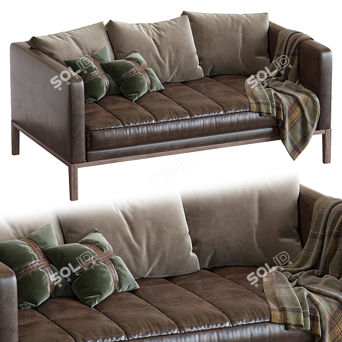 Minimalist Sofa for Modern Living Space 3D model image 2