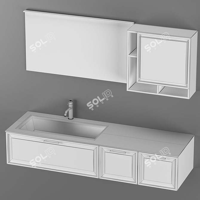 Dynamic Horizontal Bathroom Composition 3D model image 4