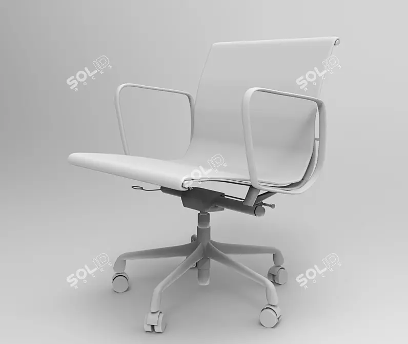 Elegant Eames Aluminum Chair 3D model image 2