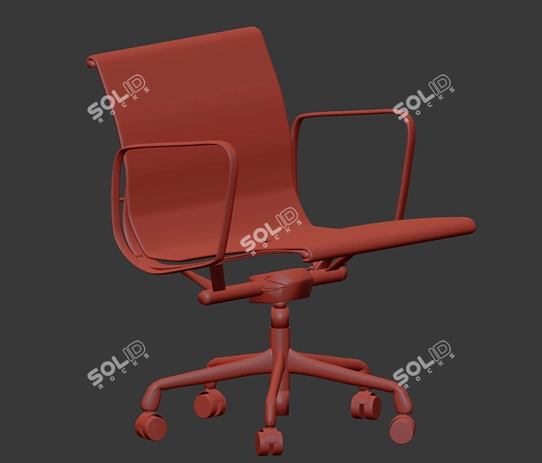 Elegant Eames Aluminum Chair 3D model image 5