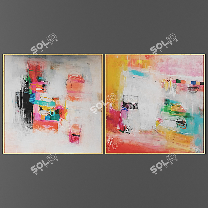 Artistic Duo: Picture Frame Set 3D model image 1