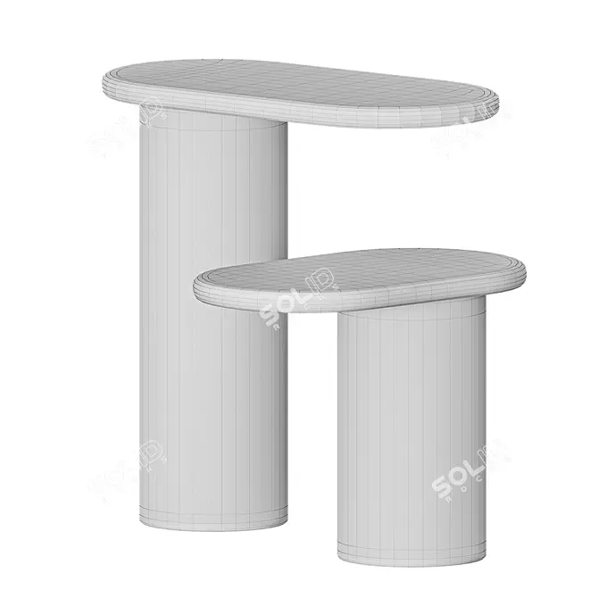 Minimalist Cantilever Side Tables by Scapin 3D model image 5
