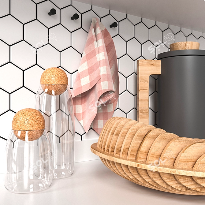 Modern Kitchen Decor Set 3D model image 2