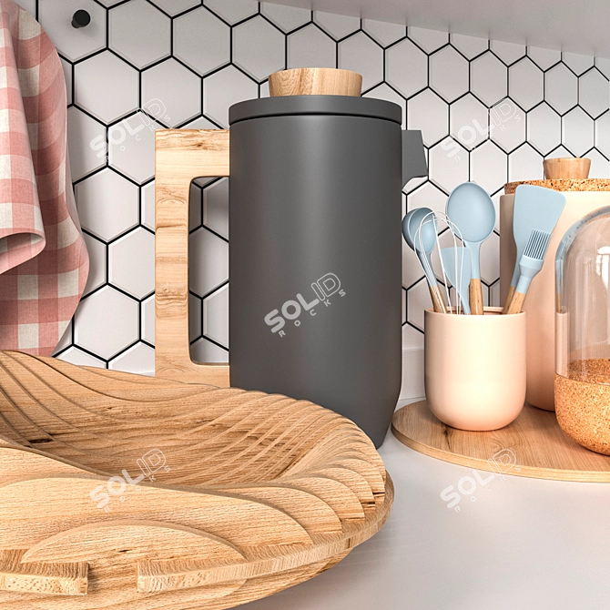 Modern Kitchen Decor Set 3D model image 3