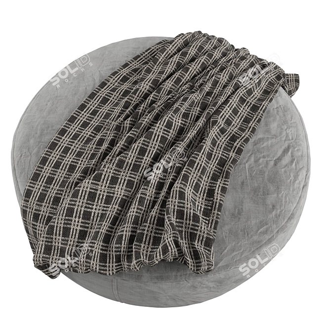 Cozy Comfort Floor Pouf 3D model image 2