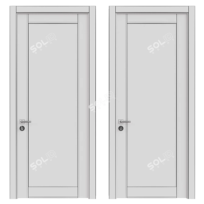 Elegant Interior Door 3D model image 2