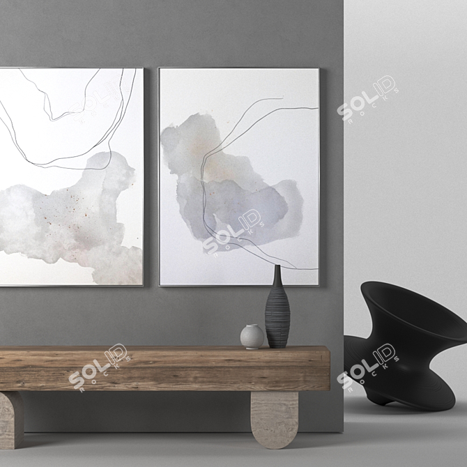 Artful Frames: Collection of 2 Masterpieces 3D model image 3