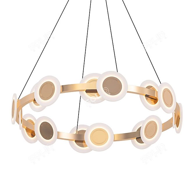 Chic Brass & Acrylic Pendant 3D model image 1