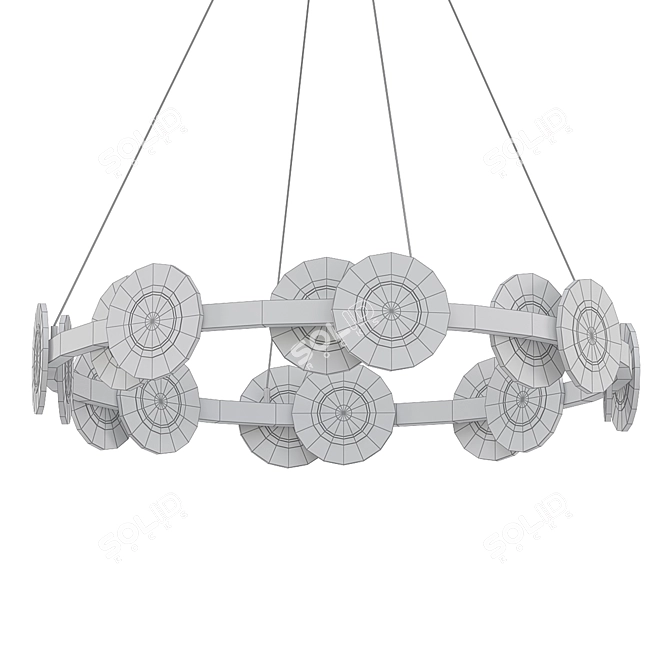 Chic Brass & Acrylic Pendant 3D model image 2