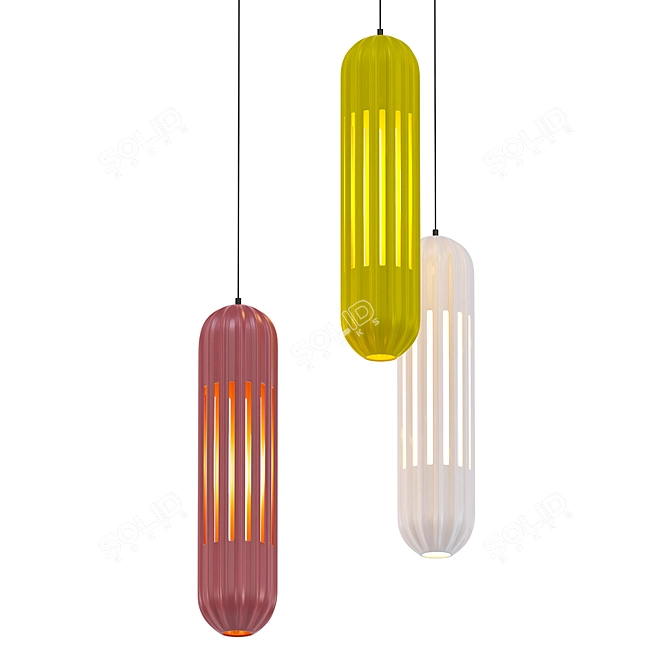 Scandinavian Style Colorful Pendant Lights 3D model image 1