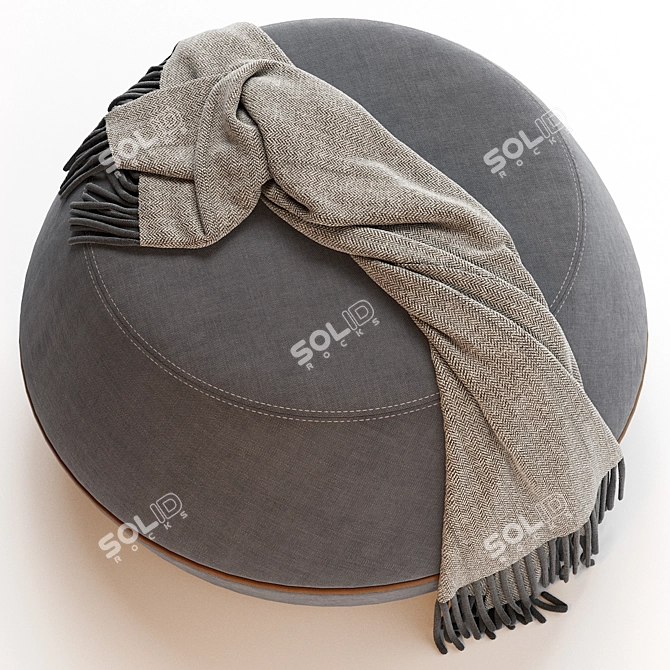 Cozy Cocoon Pouf: Modern and Stylish Seating 3D model image 3