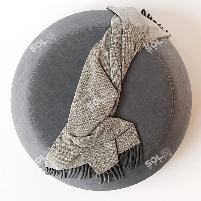 Cozy Cocoon Pouf: Modern and Stylish Seating 3D model image 4