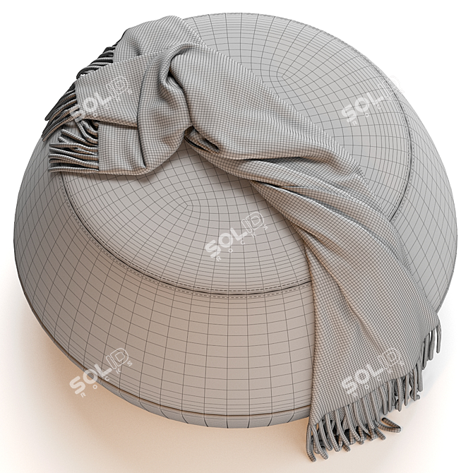 Cozy Cocoon Pouf: Modern and Stylish Seating 3D model image 5