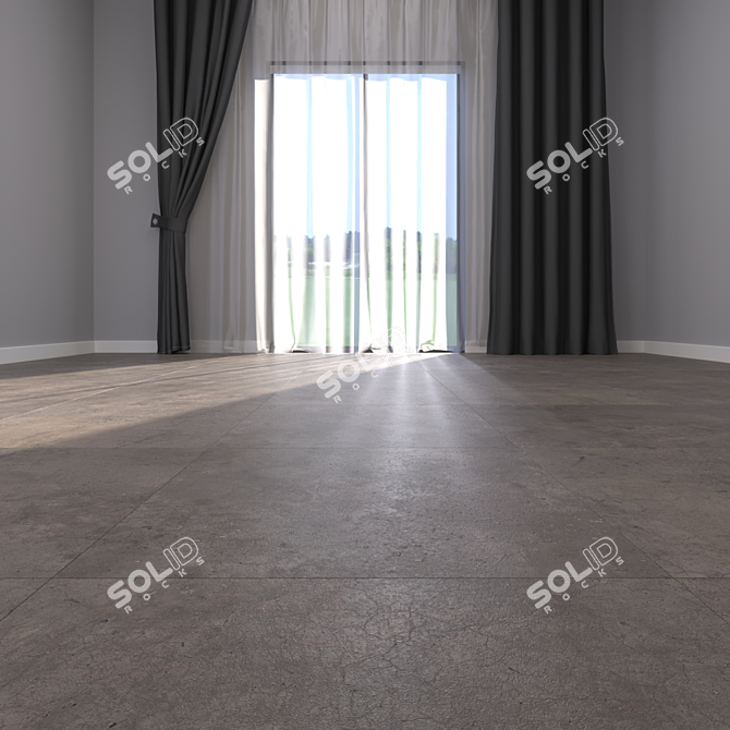 Premium Taupe Floor Tiles 3D model image 2