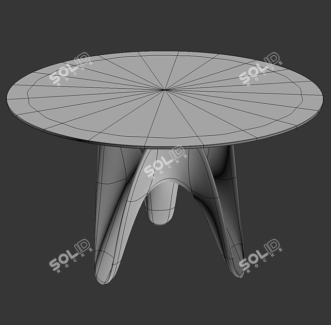 Elegant Gaya Dining Table 3D model image 2