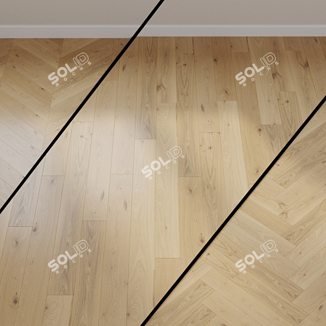 HARO PARQUET 3500 Oak Light White Plank 3D model image 1