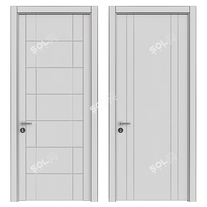 Contemporary Interior Door 3D model image 2